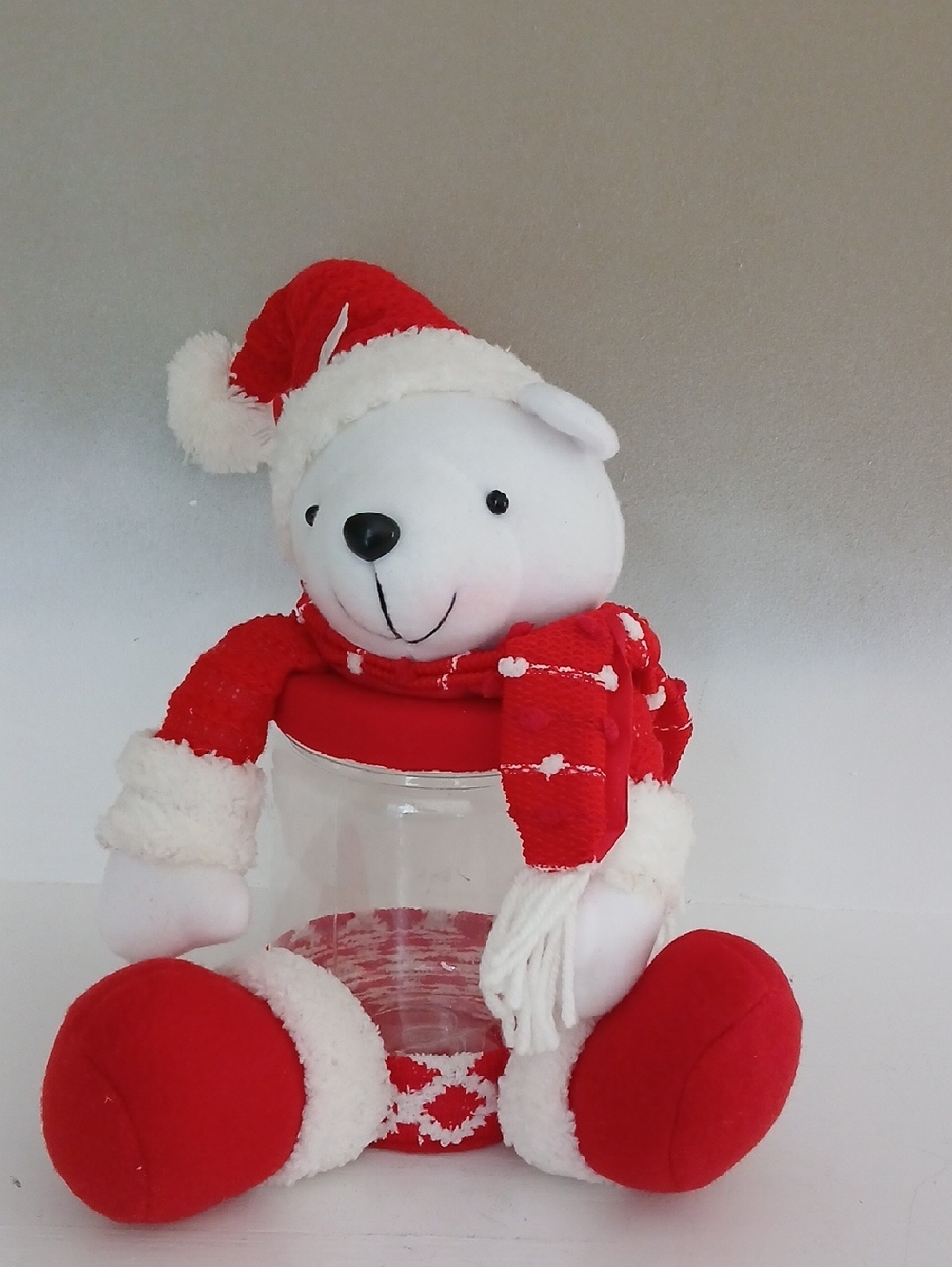 Plush Holiday Bear Jar
